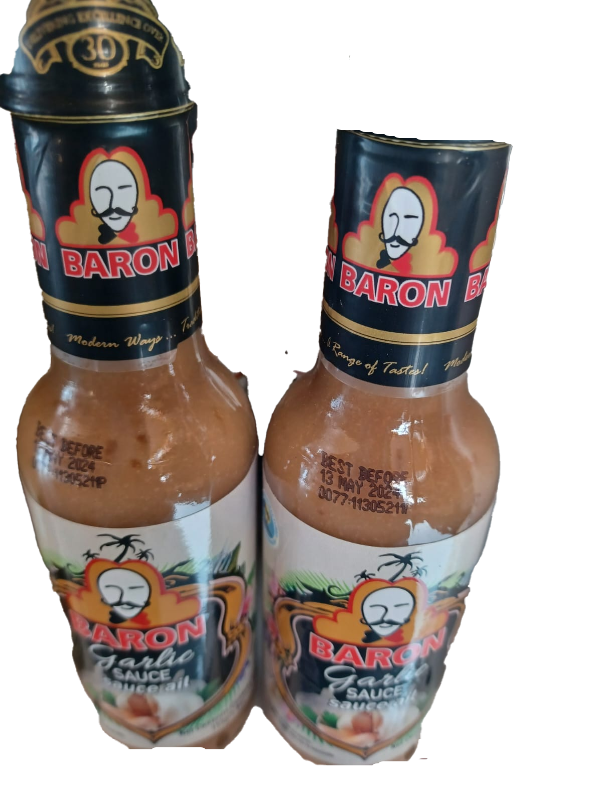 Baron Garlic sauce in a bottle.